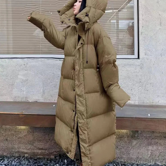 Savannah | Cozy Women’s Long Winter Hooded Puffer Jacket for Cold Days