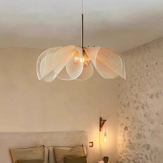 Sculptural | Fabric Hanging Lamp with Vintage Elegance
