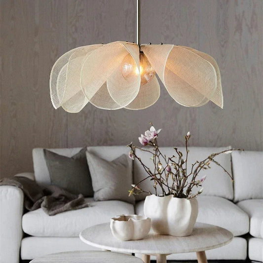 Sculptural | Fabric Hanging Lamp with Vintage Elegance