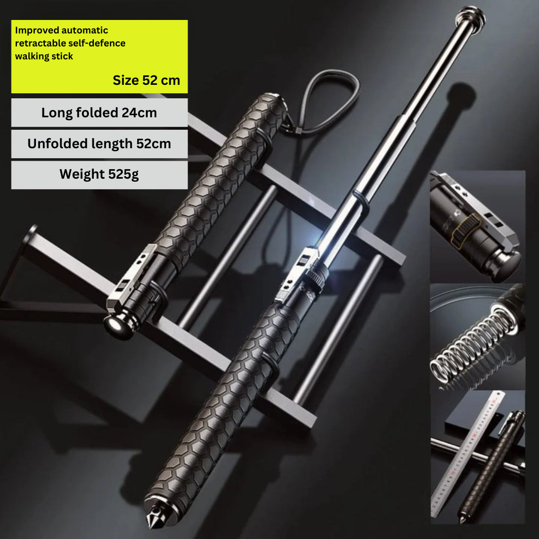GuardStride – Automatic Self-Defense Hiking Pole for Outdoor Safety