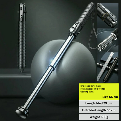 GuardStride – Automatic Self-Defense Hiking Pole for Outdoor Safety
