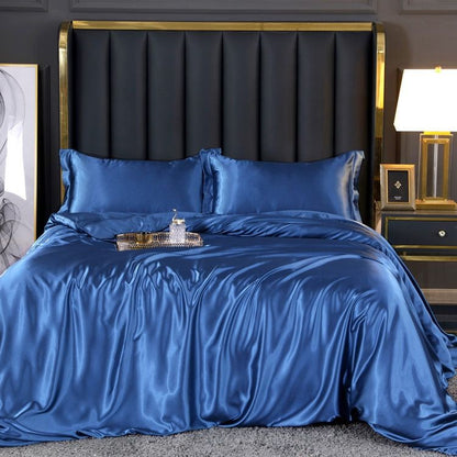 LuxeWeave | 4-Piece Premium Silk Bedding Set for Elegant Comfort