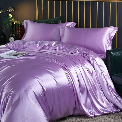 LuxeWeave | 4-Piece Premium Silk Bedding Set for Elegant Comfort