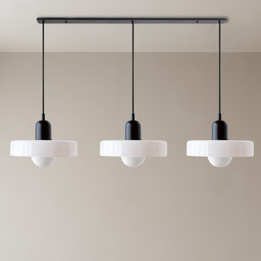 SoftGlow | 3-head Bauhaus Colored Glass Pendant Lamp for Modern Interior