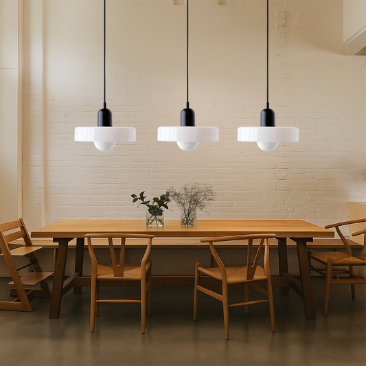 SoftGlow | 3-head Bauhaus Colored Glass Pendant Lamp for Modern Interior