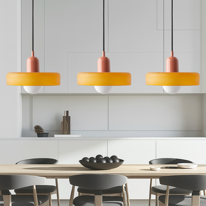 SoftGlow | 3-head Bauhaus Colored Glass Pendant Lamp for Modern Interior