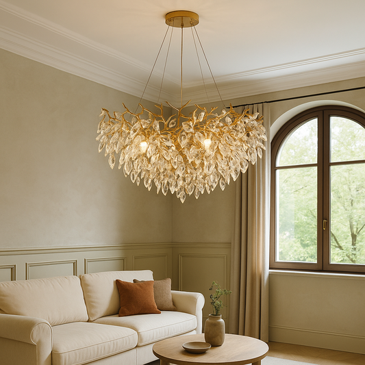 Solenor | Round Crystal Chandelier for Eleagnt Interior