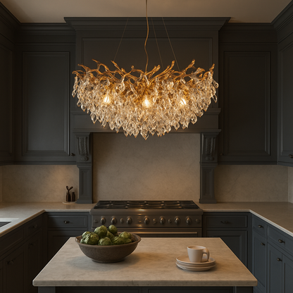 Solenor | Round Crystal Chandelier for Eleagnt Interior