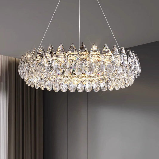 StarkGlow | Sculptural Crystal Ring Chandelier