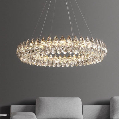 StarkGlow | Sculptural Crystal Ring Chandelier