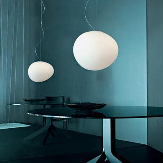 LumiStone – Contemporary Hanging Lamp with Cream Glass Finish