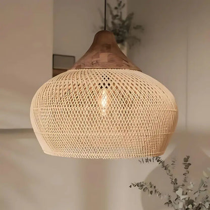 WovenDawn – Artisan Rattan Light Fixture with Sun-Kissed Organic Design
