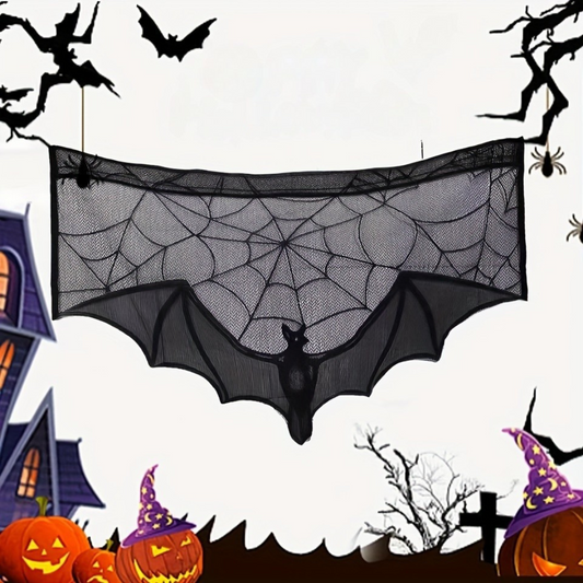 Halloween Table Runner – Black Lace Decorative Accent for Parties