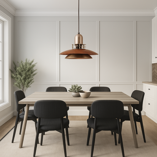 Tenora | Walnut Wood Low-Profile Hanging Pendant Light