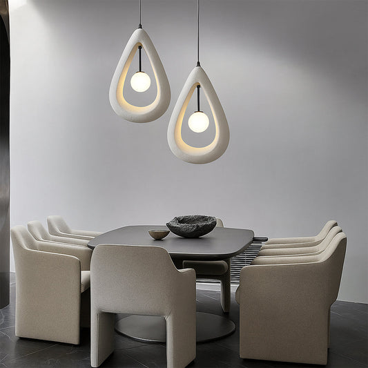 Terrance | Japandi Oval Pendant Lamp for Stylish Dining