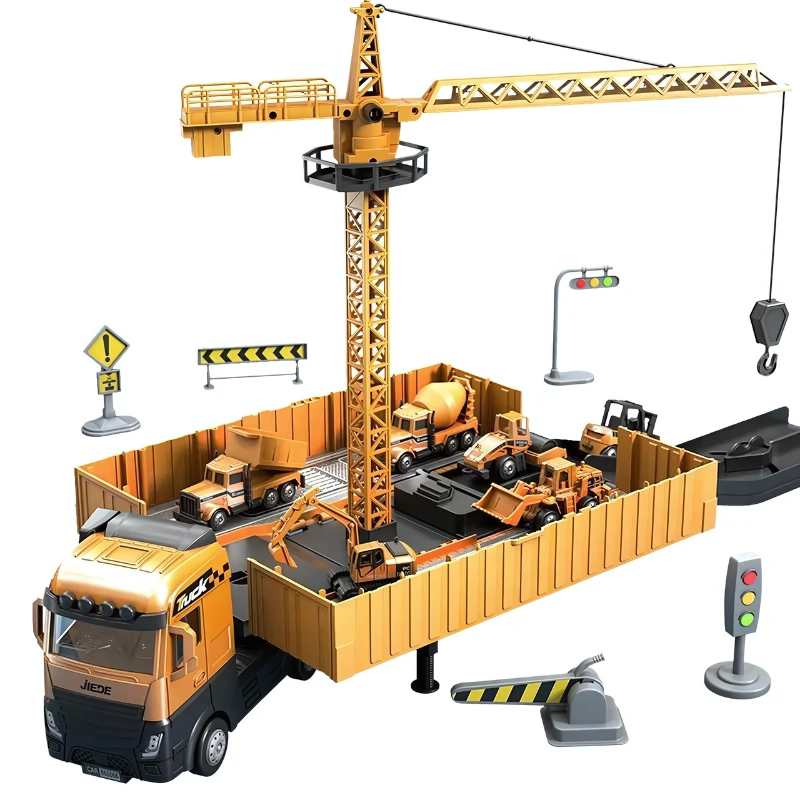 2-in-1 Transformable Construction Truck Toy with Lights and Sounds – Interactive Play for Kids Ages 3-5