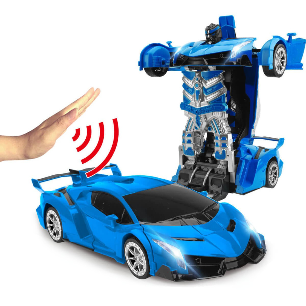 2-in-1 RC Transforming Robot Car – Remote Control Vehicle with LED Lights, Music, and One-Button Transformation