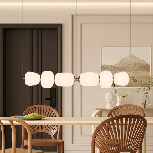 Vareli | Minimalist Bar Pendant Light in White Glass