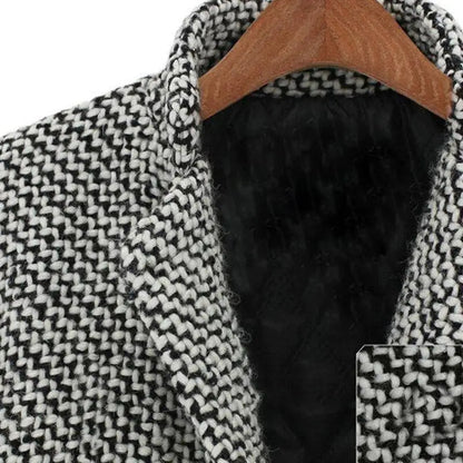 Adrielle | Women's Wool Coat – Stylish Houndstooth Pattern with Elegant Design