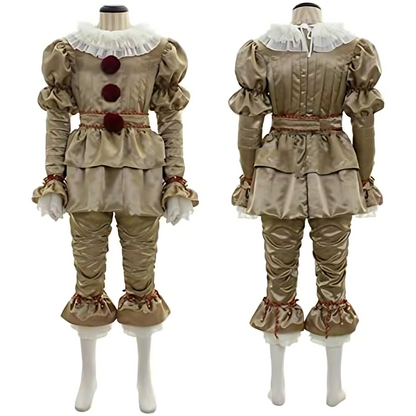 Vintage Clown Halloween Costume | Long Sleeve with Ruffle Detail