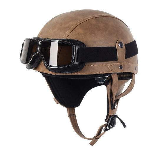 Vintage Motorcycle Helmet ABS with Retractable Lens