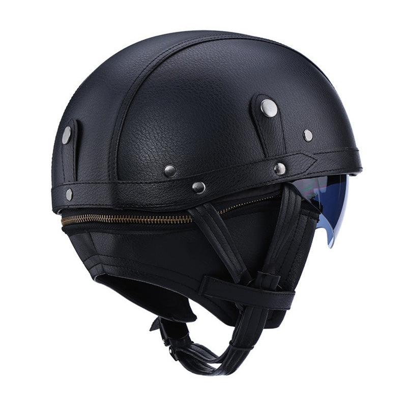 Vintage Motorcycle Helmet ABS with Retractable Lens