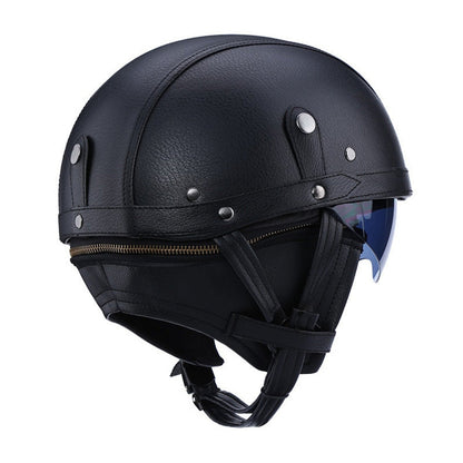 Vintage Motorcycle Helmet ABS with Retractable Lens