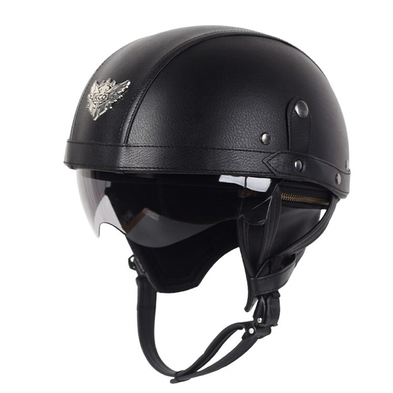 Vintage Motorcycle Helmet ABS with Retractable Lens