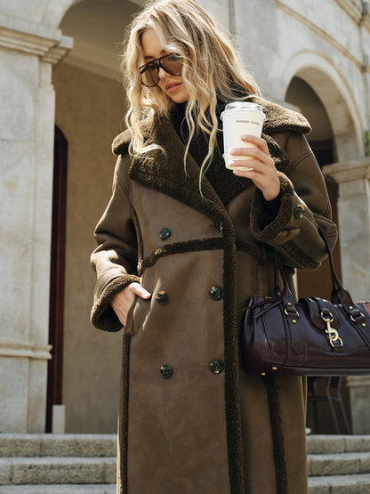 Violette | Fleece-Lined PU Longline Trench Coat