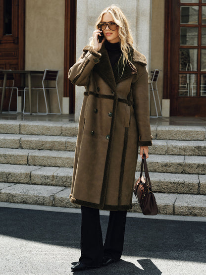 Violette | Fleece-Lined PU Longline Trench Coat