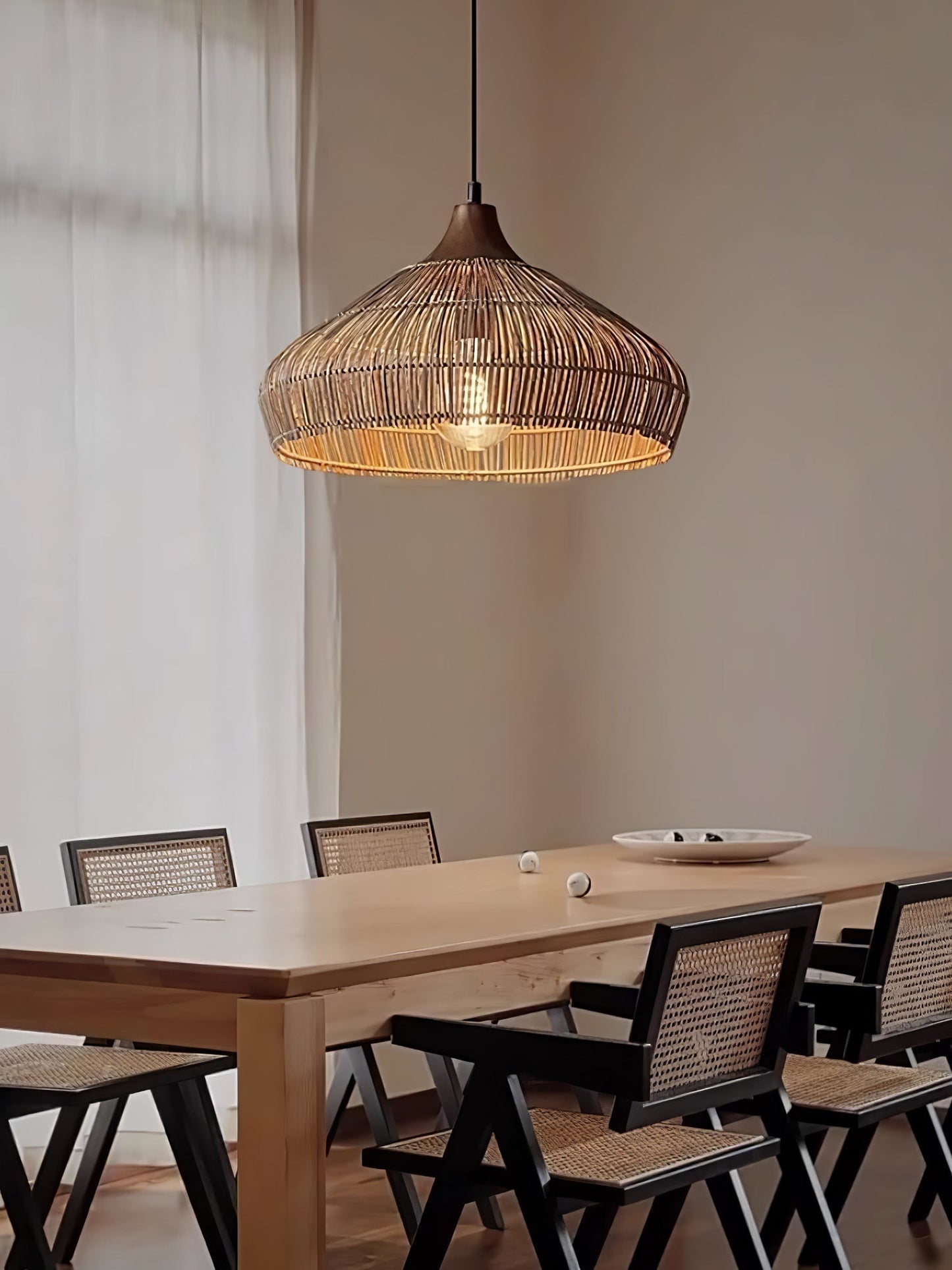 Vionel | Wicker Rattan Pendant Lamp for Vintage Interiors