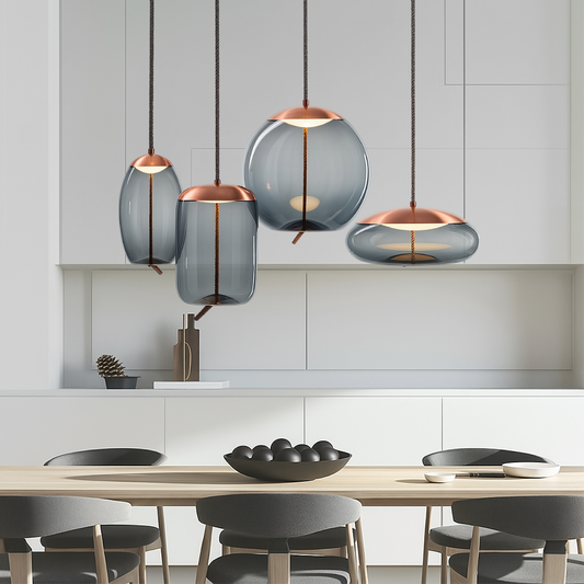 Volith | Hemp Rope Pendant Light in Rose Gold Style