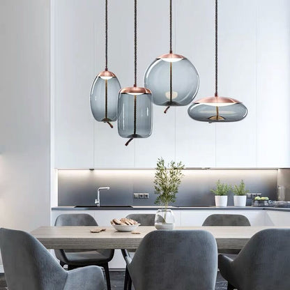 Volith | Hemp Rope Pendant Light in Rose Gold Style