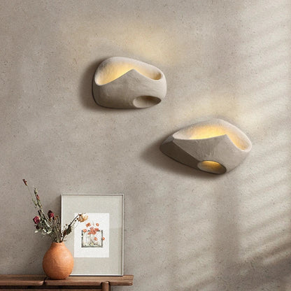 ZenGlow – Wabi-Sabi Cement Wall Sconce with Soft LED Light for Tranquil Interiors