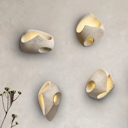ZenGlow – Wabi-Sabi Cement Wall Sconce with Soft LED Light for Tranquil Interiors