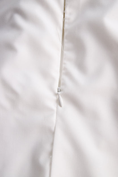 White Black Trim Halter Neck Blouse by All City Mart