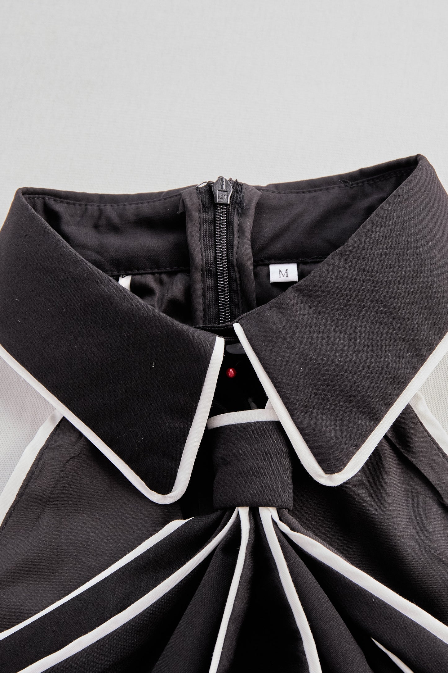 White Black Trim Halter Neck Blouse by All City Mart