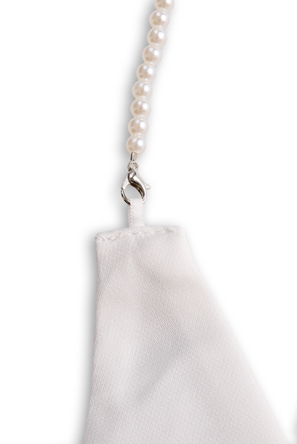 White Satin Halter V-Neck Wide Leg Jumpsuit by All City Mart