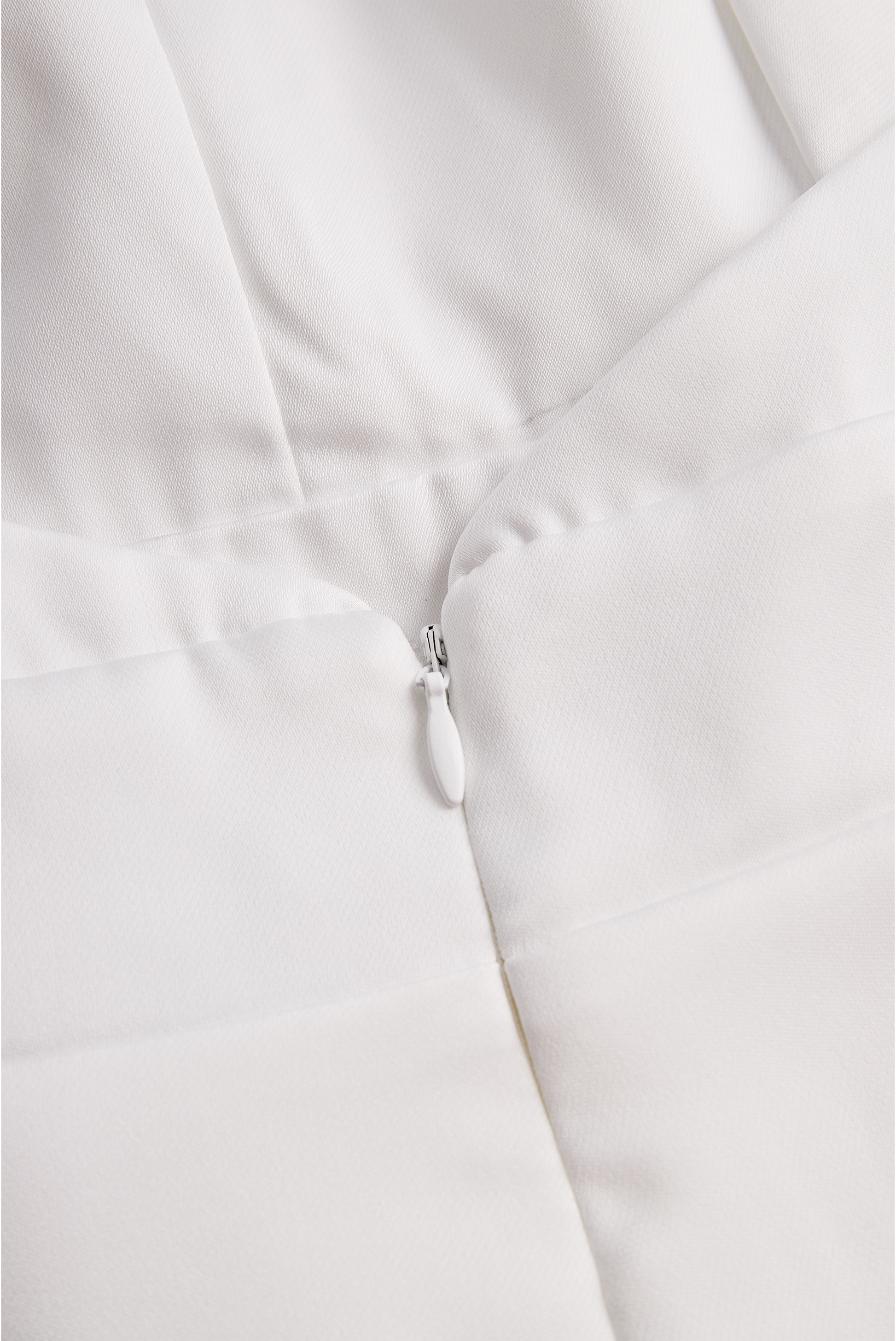 White Satin Halter V-Neck Wide Leg Jumpsuit by All City Mart