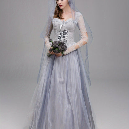 Women’s Lace Maxi Dress | Gothic Corpse Bride Halloween Costume
