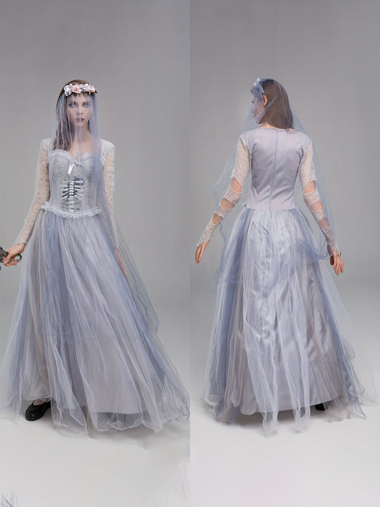 Women’s Lace Maxi Dress | Gothic Corpse Bride Halloween Costume