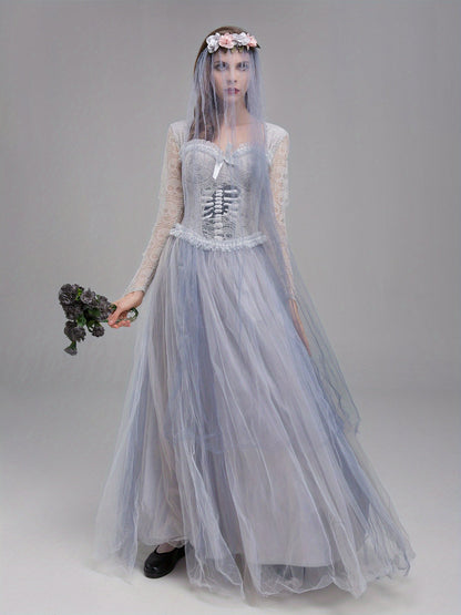 Women’s Lace Maxi Dress | Gothic Corpse Bride Halloween Costume