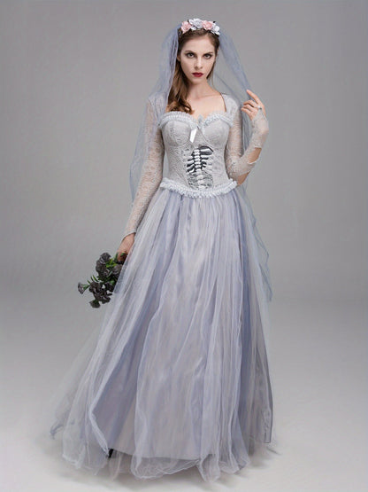 Women’s Lace Maxi Dress | Gothic Corpse Bride Halloween Costume