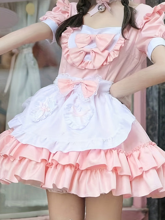 Plus Size Halloween Maid Cosplay | Women’s Ruffle Mini Costume Dress
