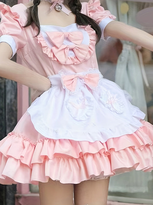 Plus Size Halloween Maid Cosplay | Women’s Ruffle Mini Costume Dress