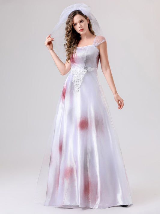 Women’s Bloody Maxi Dress | Spooky Corpse Bride Halloween Costume