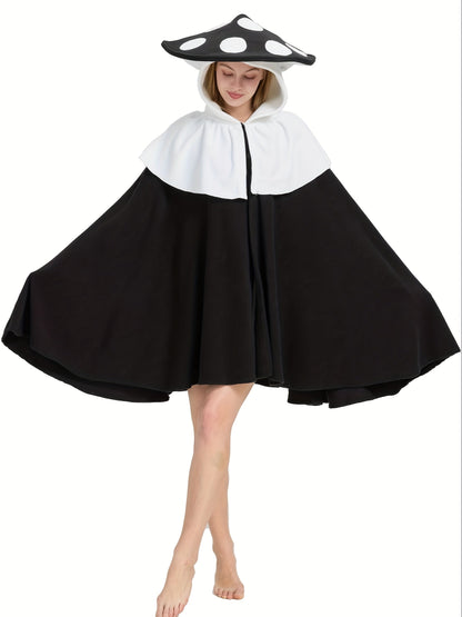 Women’s Oversized Mushroom Cape | Hooded Fantasy Halloween Costume Cloak