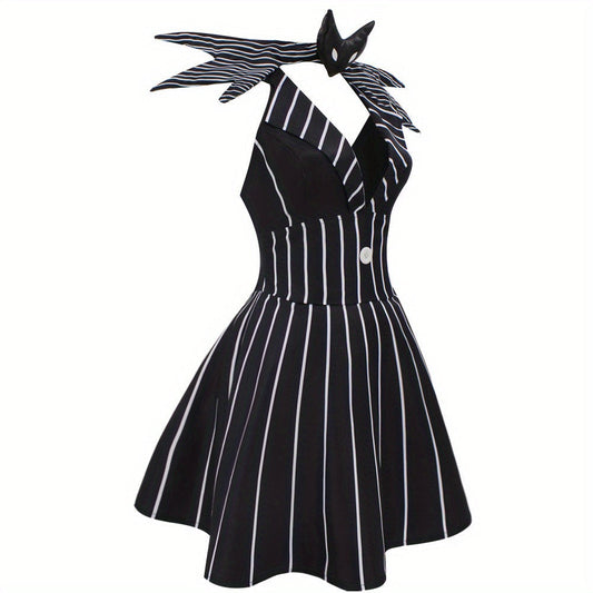 Women’s Striped Mini Dress | Gothic Halloween Costume