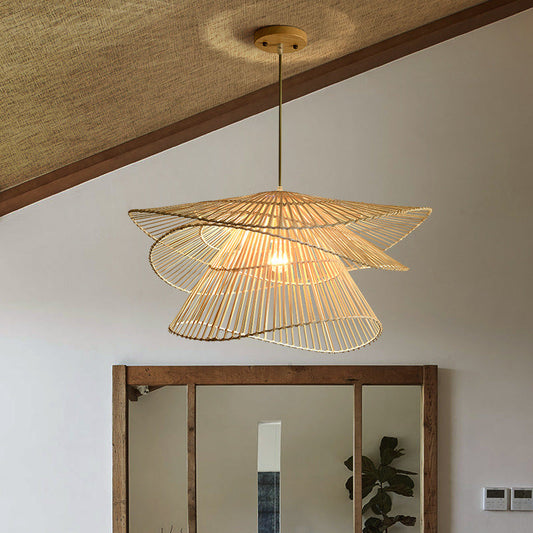 Woodhaven | Rattan Wooden Hanging Lamp with Modern Simplicity