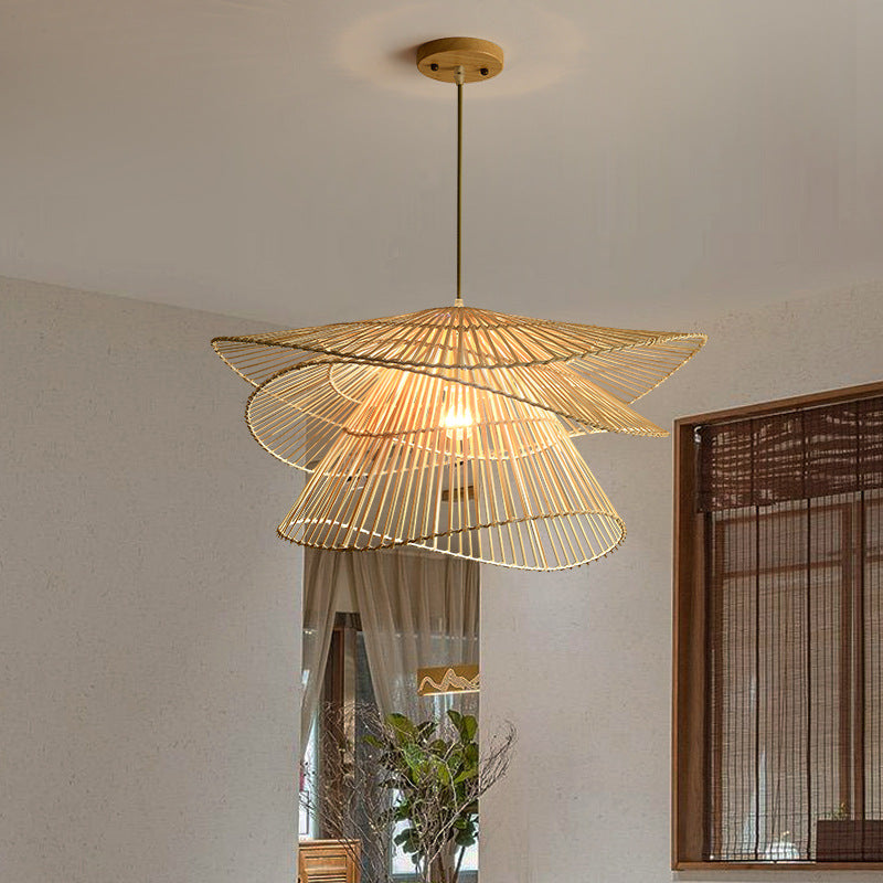 Woodhaven | Rattan Wooden Hanging Lamp with Modern Simplicity